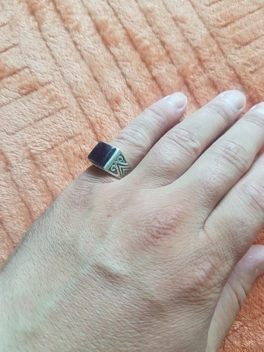 Inel ghiul vintage argint 835 piatra ametist ,18.6 mm,stare perfectă