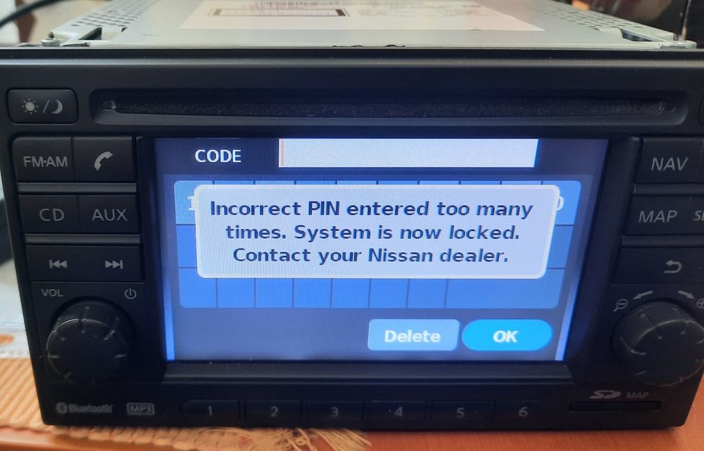 Decodare PIN Safe nissan qashqai navigatiii