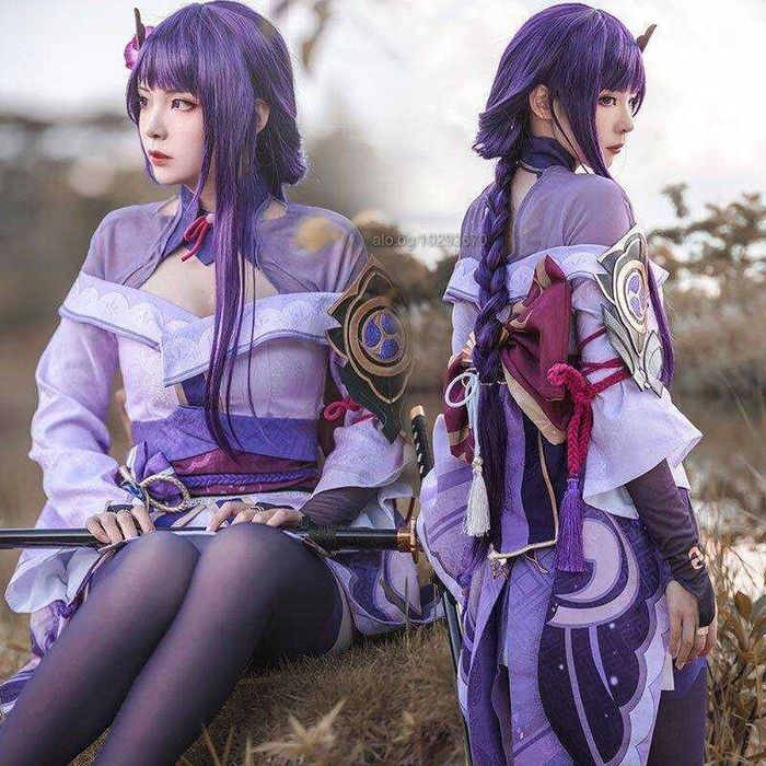 Аниме косплей Game Genshin Impact Raiden Shogun Cosplay Wig