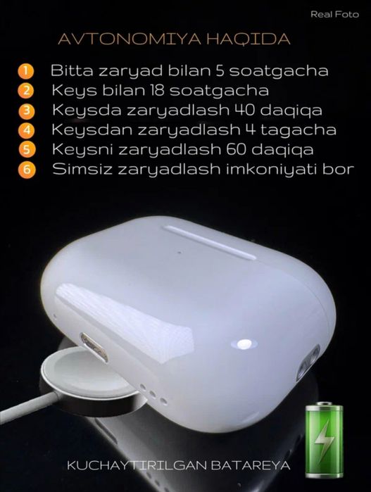 Simsiz quloqchinlar A pods pro 2 Naushnik A pods Pro 2 iPhone va Andro