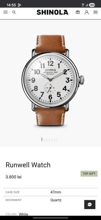 Ceas shinola runwell 47mm
