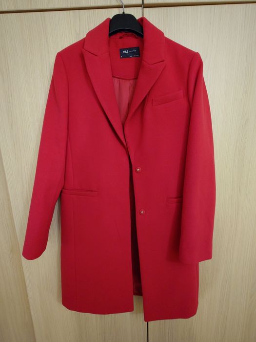 Палто M & S малинов цвят