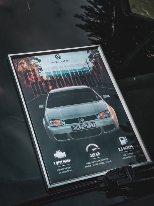 Постер на автомобил - идея за подарък / картина на кола в рамка