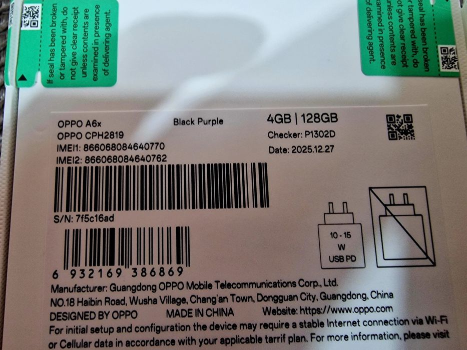 Смартфон GSM OPPO A6x 4G, 4GB, 128GB, Black Purple