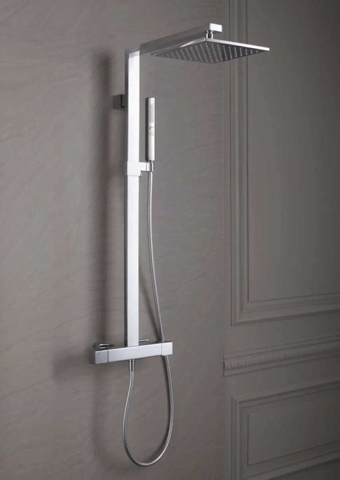 Душ колона с термостат и квадратна хром–Jacob Delafon Strayt E98321-CP