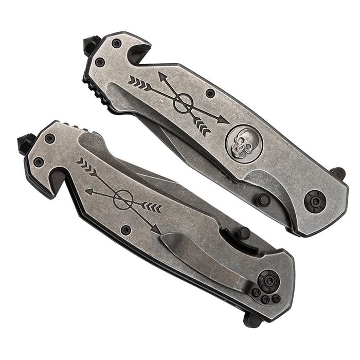 Briceag vanatoare full metalic Future Adventure, otel, 23 cm, argintiu