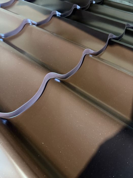 Țiglă metalică Attica gri antracit 7016 pentru acoperișuri case lățime utilă 1100 grosimi cuprinse între 0.4-0.6 MM