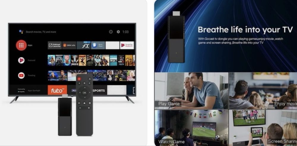 4K TV Stick Android Streaming Media Player с вграден Chromecast и WiFi