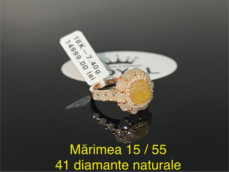 Bijuteria Royal CB : Inel cu diamante aur rosé 18K 750 7,40 grame