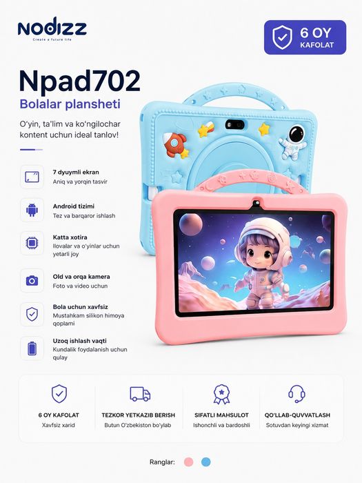 Npad702 + bonusga Led wireless  nasiya savdo