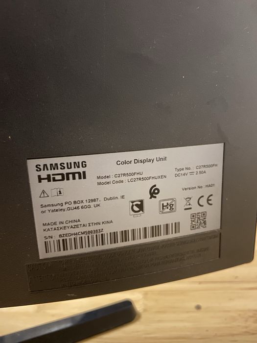 Monitor curbat 27" Samsung C27R500FHU pentru piese - display spart