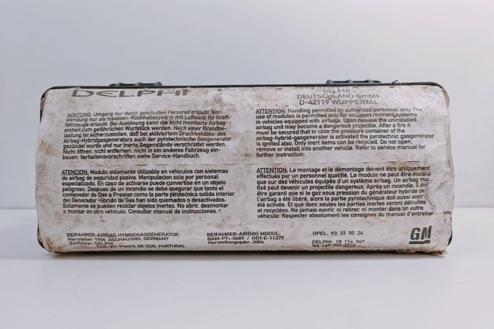 Airbag Pasager Delphi 93335024 Opel Meriva prima generatie (facelift)
