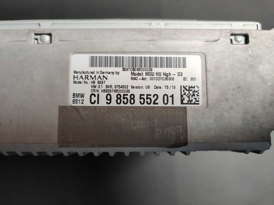 Unitate Navigatie BMW MGU High D3 B297 HW 3.1-APIX- G01 G05 G16 G20 G30 G80 G82