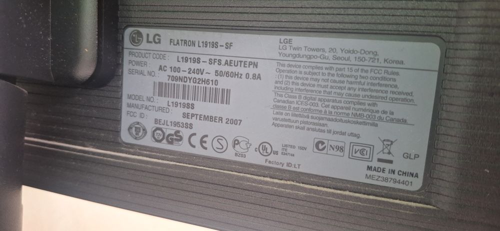 Monitor LG in stare impecabila nu Sony Asus HP Dell samsung