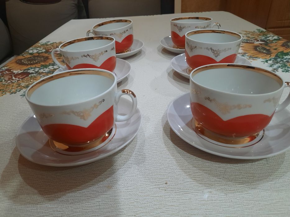 Абсолютно новые чайные пары. Дружковский фарфоровый завод.  Вместимост