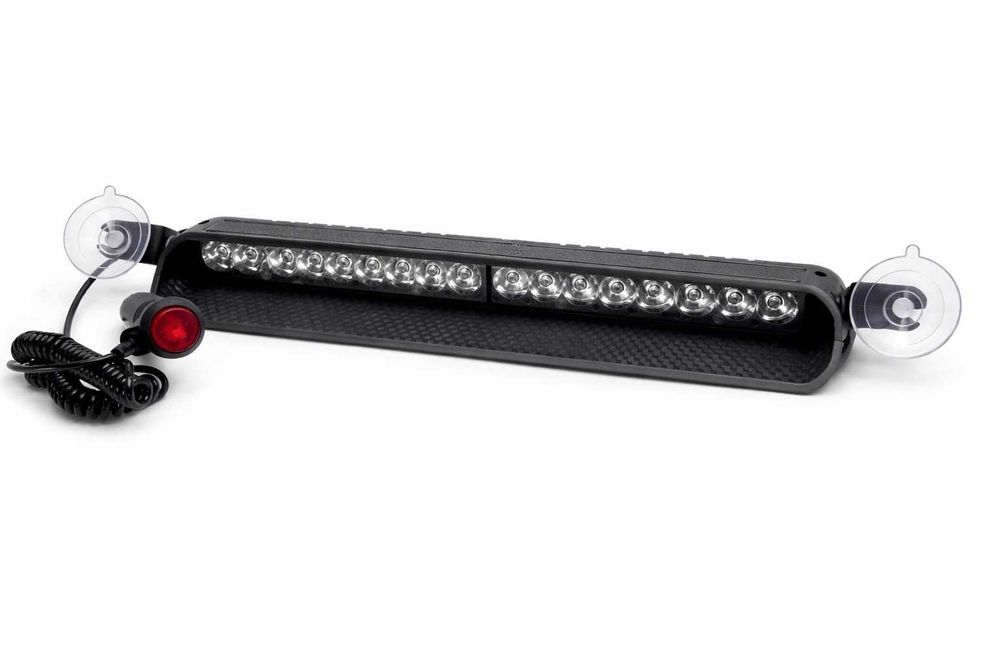 Мощна Синя Сигнална лампа 18 LED (BLUE) 12V 33cm за стъкло