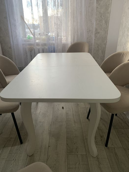 Стол раздвижной белый