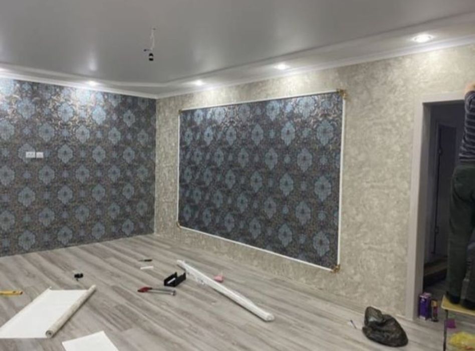 поклейка ОБОЕВ, ЛЕВКАС, закатка