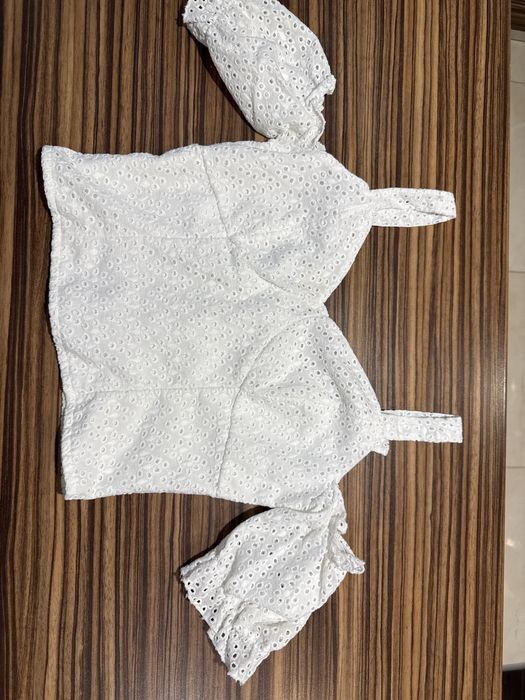 Бял топ тип крошет, размер С