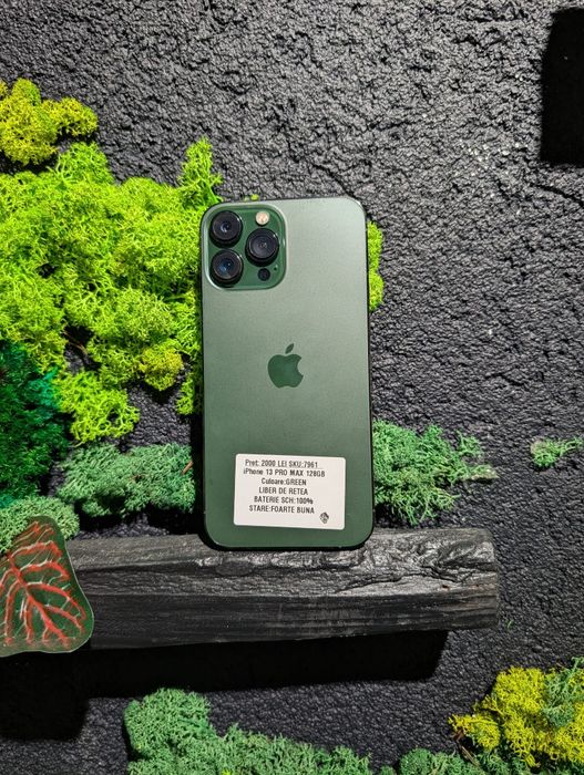 iPhone 13 Pro Max 128gb Green Neverlocked Baterie 100%/Fact+Garantie