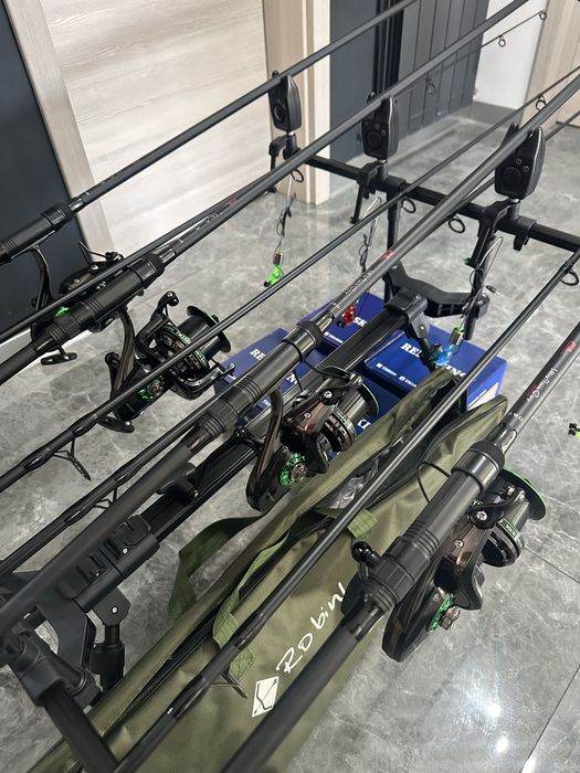 Set pescuit crap complet – FL 3.90m + Reelsking TM10000 (14 rulm) + Rod Pod Robinkan – noi