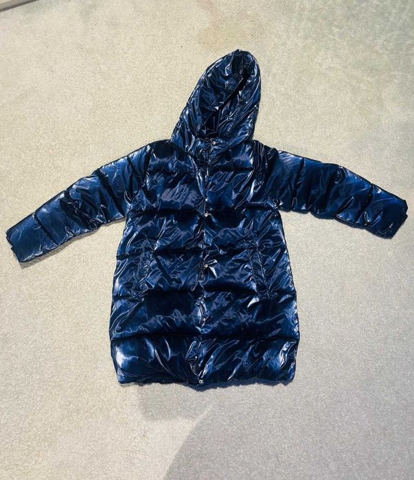 Geacă de iarnă matlasata, cu gluga pentru fetițe 140