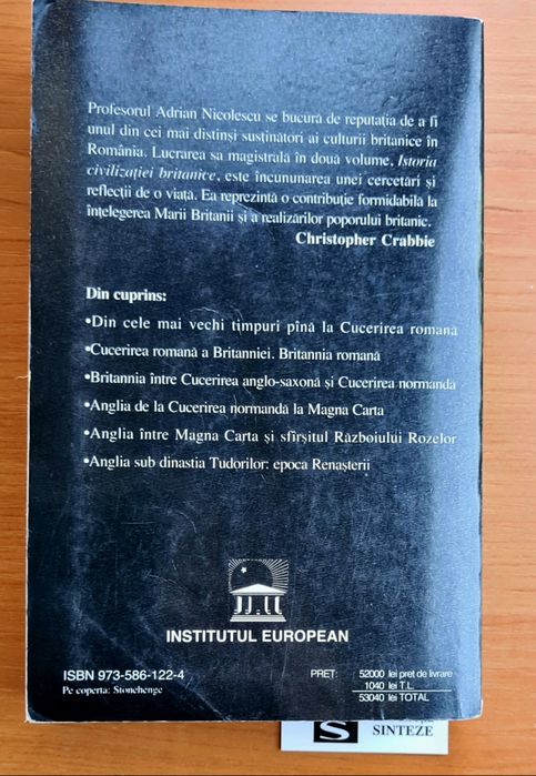 Istoria Civilizației Britanice de Adrian Nicolescu