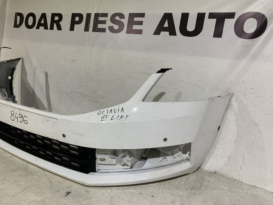Bara fata Skoda Octavia 3, facelift, 2017, 2018, 2019, 2020, cod origine OE 5E0807221N, cu gauri pentru senzori de parcare (6).