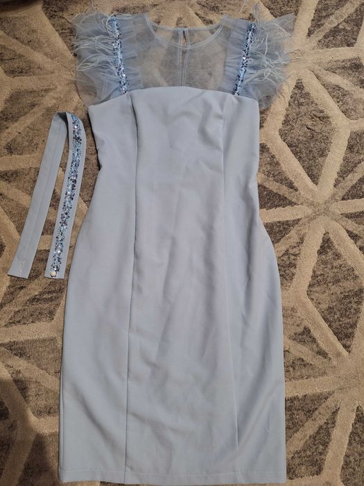 Елегантна официална синя рокля