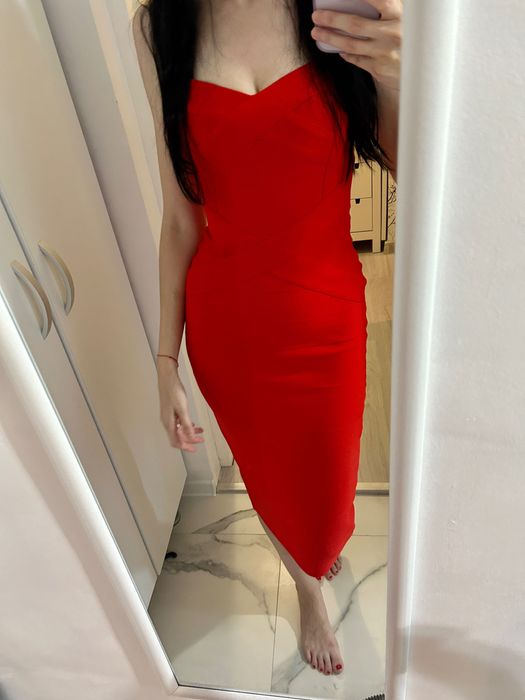 Rochie rosie bandage ocazie