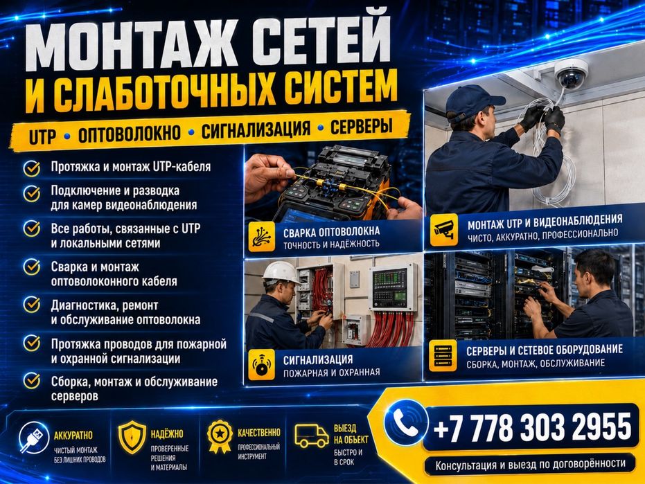Монтаж сетей и слаботочных систем