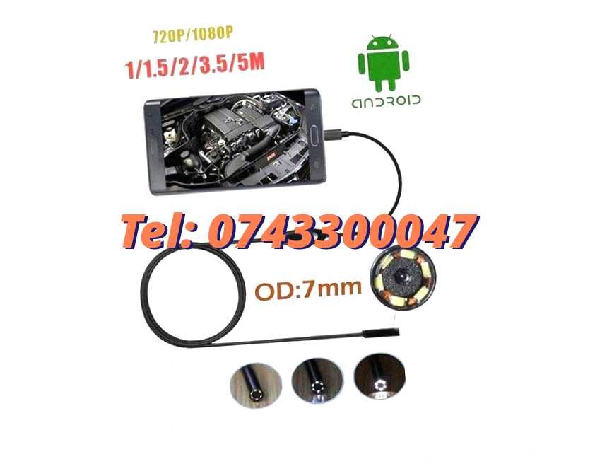 Modul Modul Camera Inspectie Endoscop 2M Otg Water Resistant 5 5Mm Pentru Inspectie Video In Zone Greu Accesibile Cu Specificatii Conform Titlului
