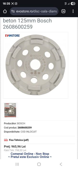 Disc oala diamantat,professional Bosch-2 608 600 259