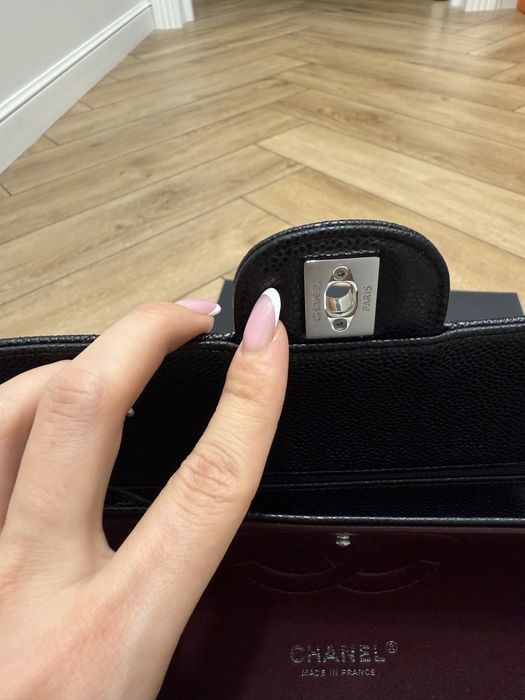 Сумка Шанель classic flap silver