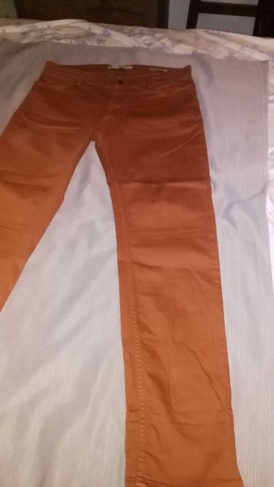 Jeansi Blugi Jan slim fit negri Mango Maro Tabac Pantaloni cu eticheta