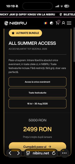 Voucher nibiru all summer acces