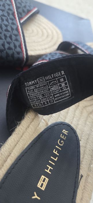 Espadrile Tommy Hilfiger originale cu talpa de iuta,mar 36,purtate o singura data