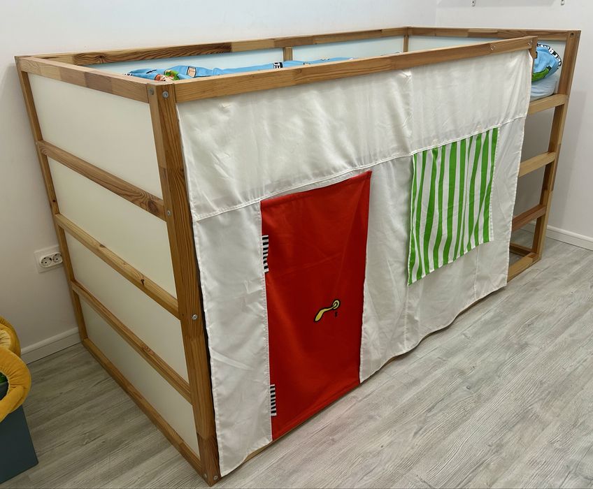 Pat reversibil, alb/pin, 90x200 cm