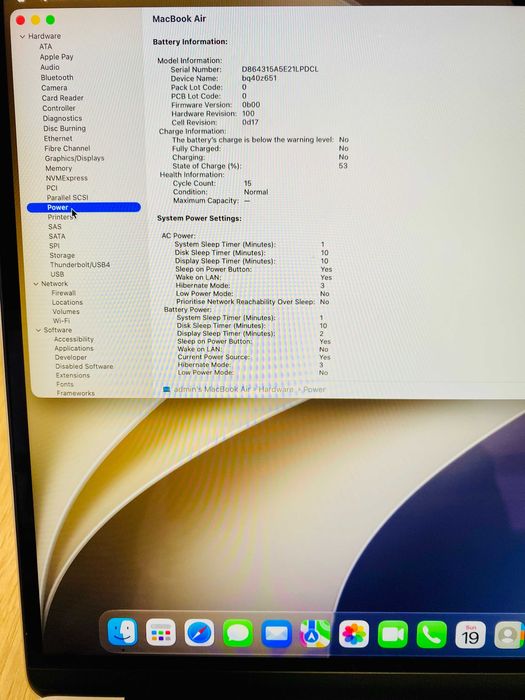 НОВ !!! Apple MacBook Air 15", Apple M3, 8 CPU ядра и 10 GPU ядра, 8GB, 512GB SSD, Starlight, 100% BH — миниатюра 6