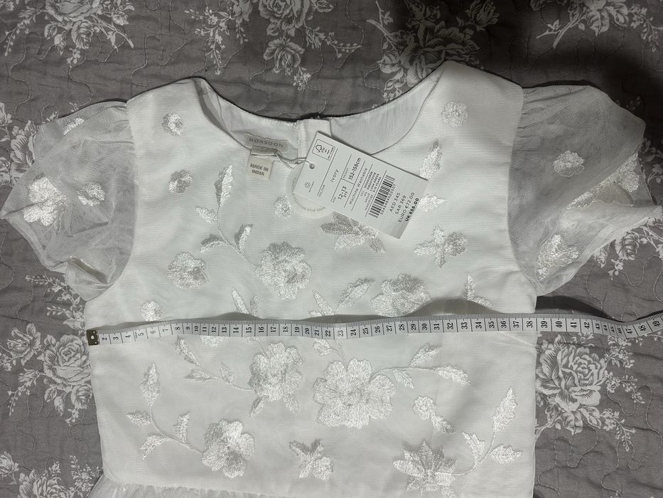 Rochie Monsoon Luna brodată, ivory 12- 13 Ani