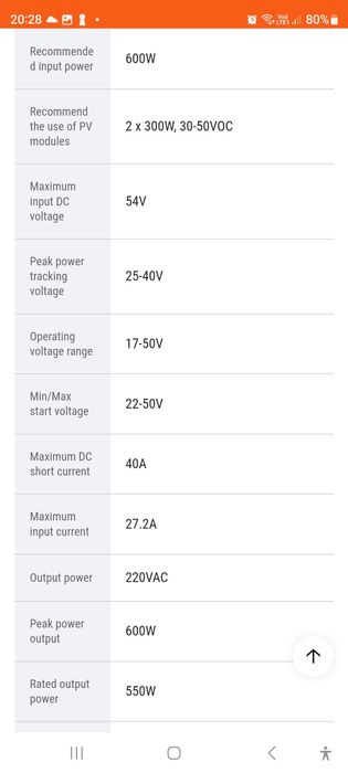 Microinvertor VEVOR 600W