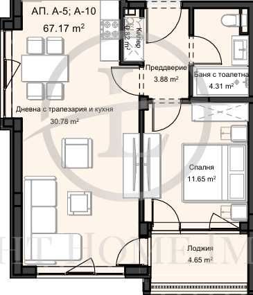 Продава се Двустаен апартамент в Пловдив, Остромила - 75 кв.м за 1328 €/кв.м - Снимка #6