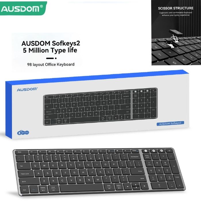 Беспроводная клавиатура премиум качество Ausdom Sofkeys 2