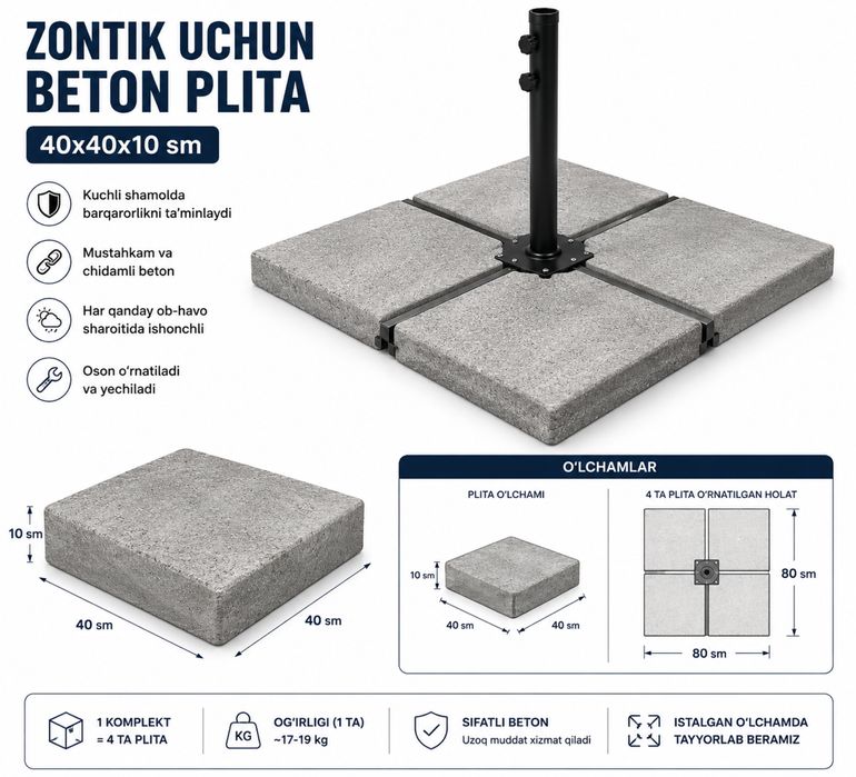 бетонная плита под зонтом