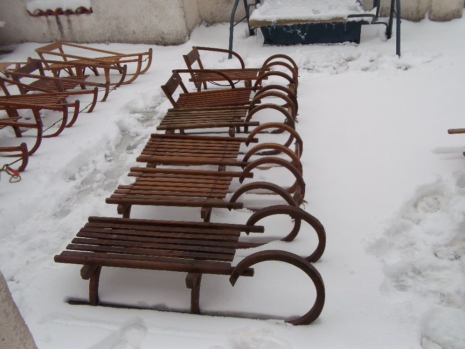 Дървена шейна шейни ретро