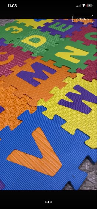 Puzzle-covor numere si alfabet
