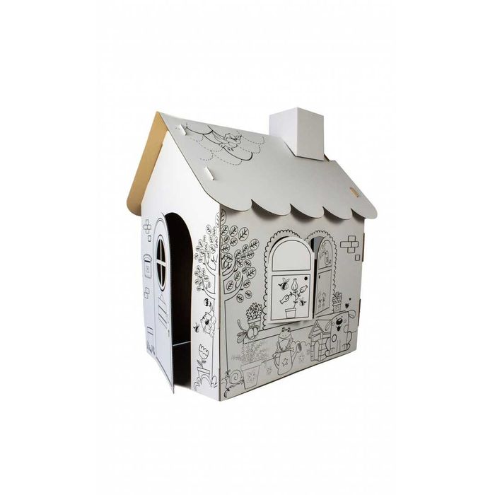 Детска картонена къща за рисуване и оцветяване