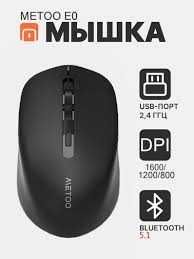 Original METOO EOSE 2.4G Wireless Mouse – noutbuk va PK uchun ideal