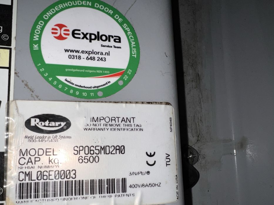 Elevator auto 2 coloane 6.5 tone Rotary SPO65M