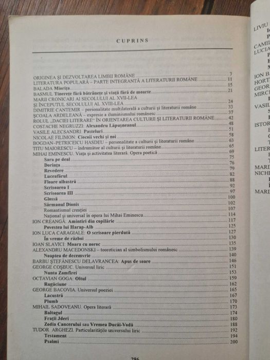 Analize literare pentru liceu